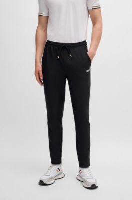 Pantalones de ch&aacute;ndal BOSS x Matteo Berrettini con cinta en contraste y detalles de la marca, Negro