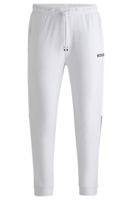 Hugo Boss Boss X Matteo Berrettini Tracksuit Bottoms With Contrast Tape And Branding In White