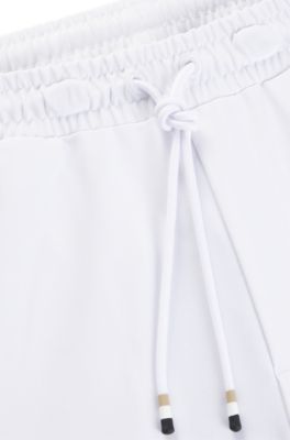 Pantalones de ch&aacute;ndal BOSS x Matteo Berrettini con cinta en contraste y detalles de la marca, Blanco