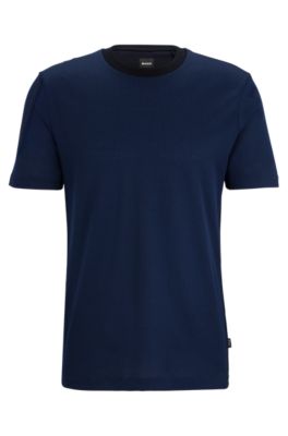 BOSS - Structured-cotton T-shirt with mercerized finish
