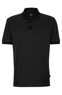 BOSS - Structured-cotton polo shirt with mercerized finish