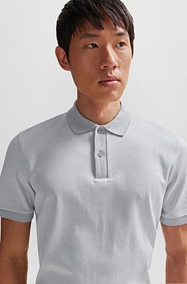 Structured-cotton polo shirt with mercerized finish