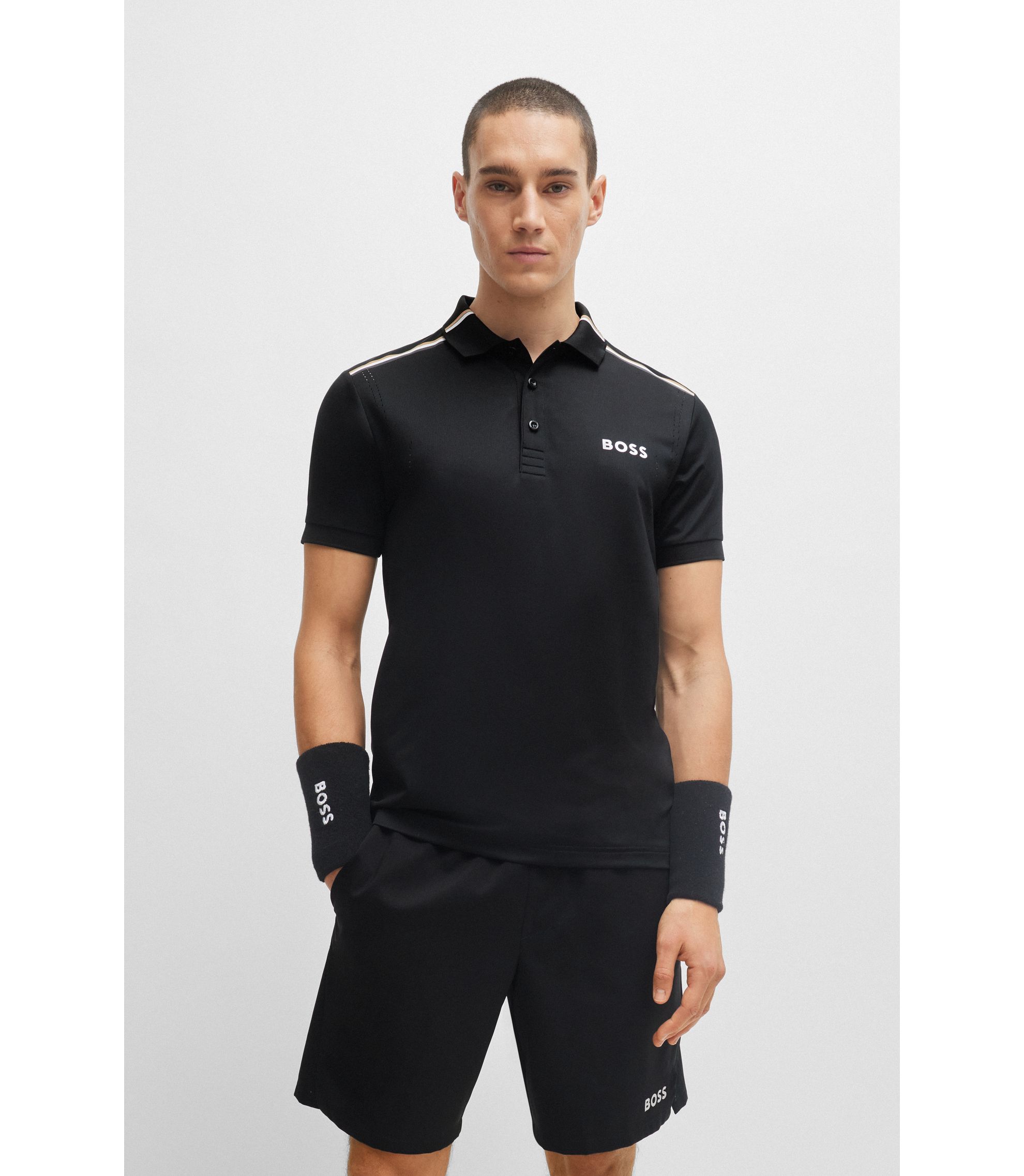 BOSS - BOSS x Matteo Berrettini slim-fit polo shirt with signature