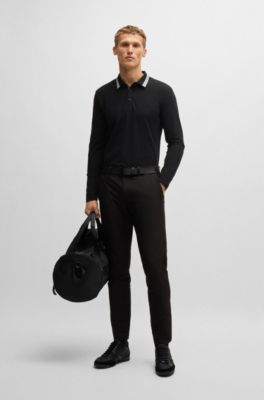 Polo de piqu&eacute; de algod&oacute;n con logo en contraste, Gris oscuro