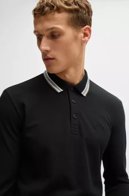 Cotton-piqué polo shirt with contrast logo
