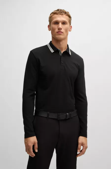 Cotton-piqué polo shirt with contrast logo