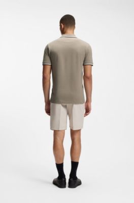 Polo slim fit con detalles de rayas en contraste, Cal