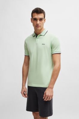 Polo slim fit de algod&oacute;n el&aacute;stico con detalles de la marca, Cal