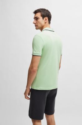 Polo slim fit de algod&oacute;n el&aacute;stico con detalles de la marca, Cal