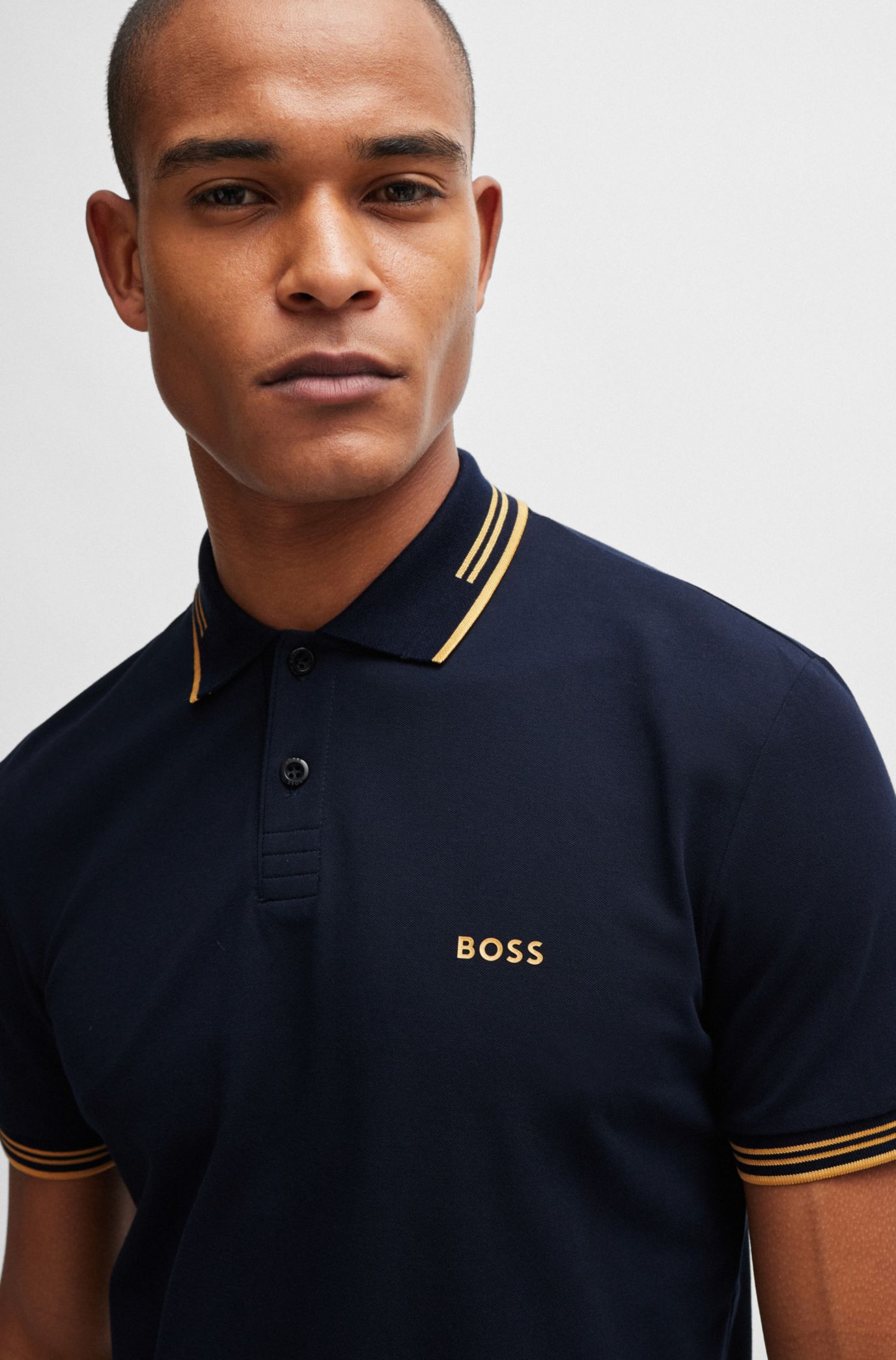 ugo 　　polobyRalphLaurenHAMMONDラルフローレン BOSS - Stretch-cotton slim-fit polo shirt with branding