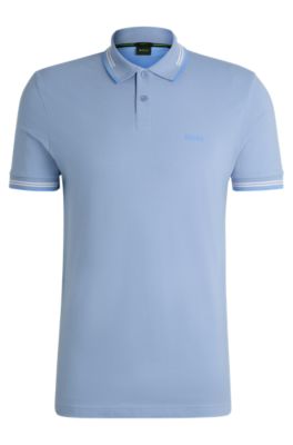 BOSS - Stretch-cotton slim-fit polo shirt with branding