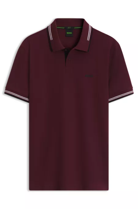 Slim-fit polo shirt with contrast-stripe details