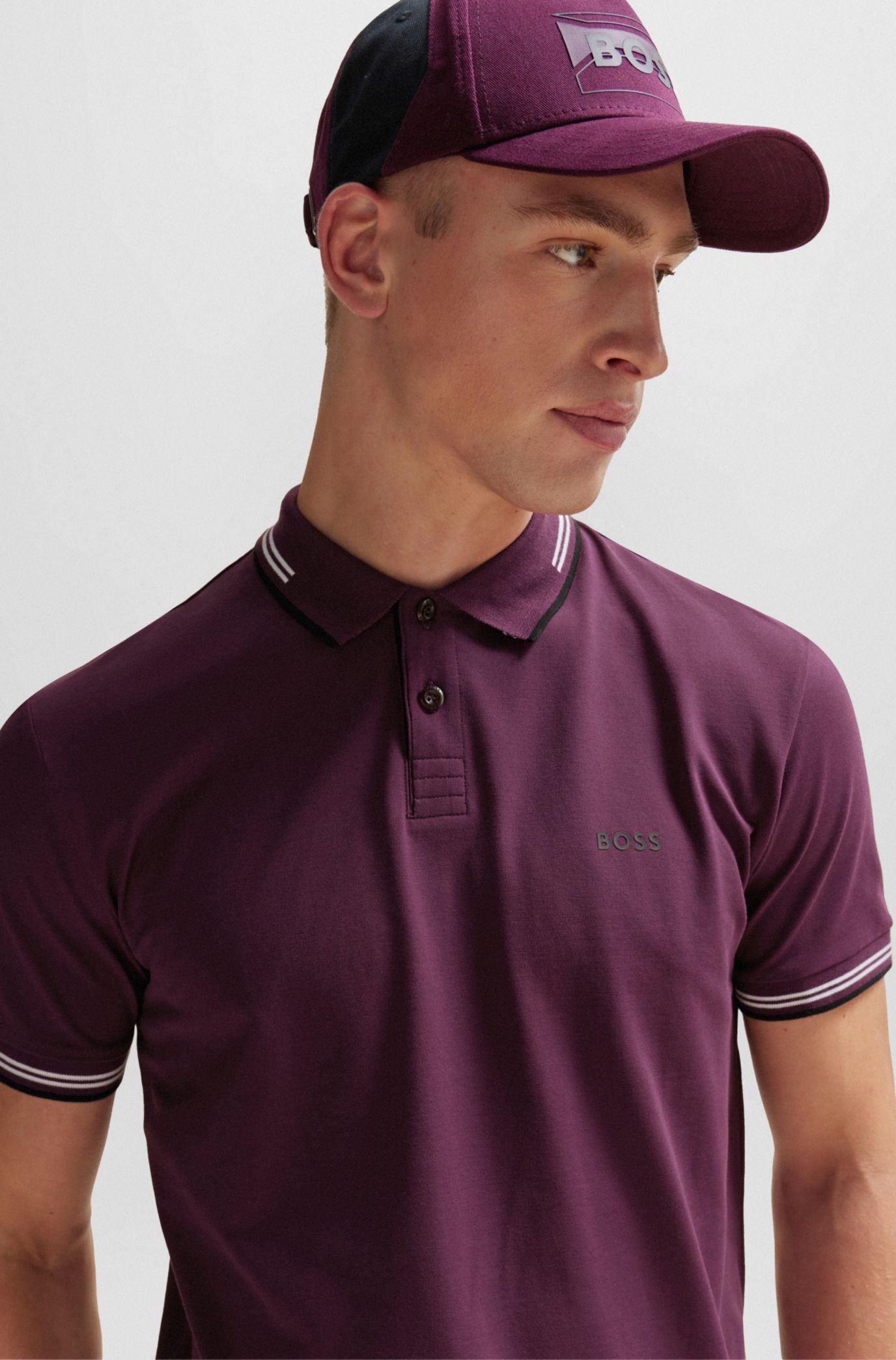 Burgundy hugo outlet boss polo