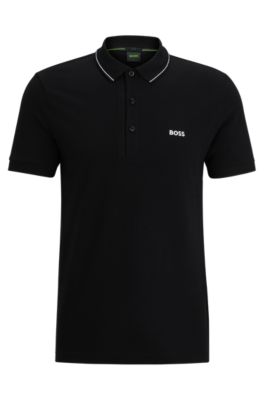 BOSS - Cotton-piqué slim-fit polo shirt with tonal logo