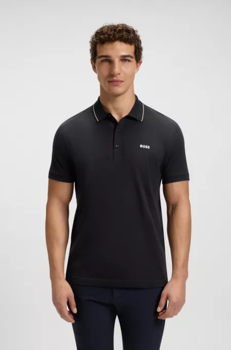 Tonal-logo slim-fit polo shirt in cotton piqué