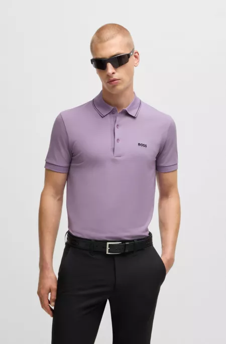Tonal-logo slim-fit polo shirt in cotton piqué