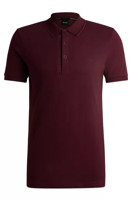 Tonal-logo slim-fit polo shirt in cotton piqué
