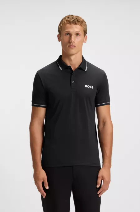 Contrast-logo polo shirt in a slim fit