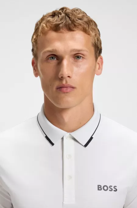 Contrast-logo polo shirt in a slim fit