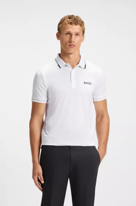 Contrast-logo polo shirt in a slim fit