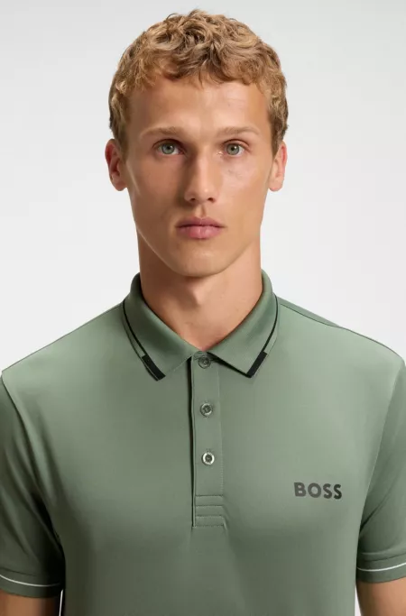 Contrast-logo polo shirt in a slim fit