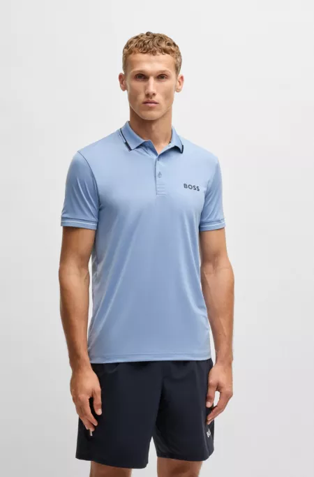 Contrast-logo polo shirt in a slim fit