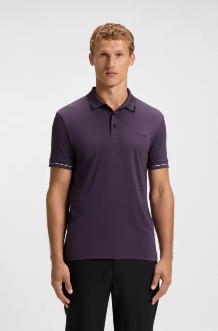 Contrast-logo polo shirt in a slim fit