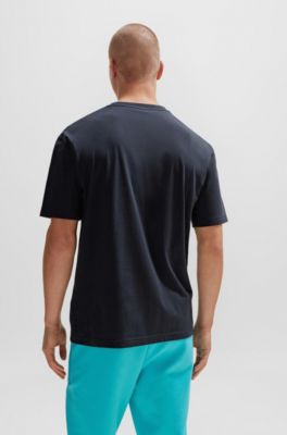 BOSS - Cotton-jersey regular-fit T-shirt with tonal artwork