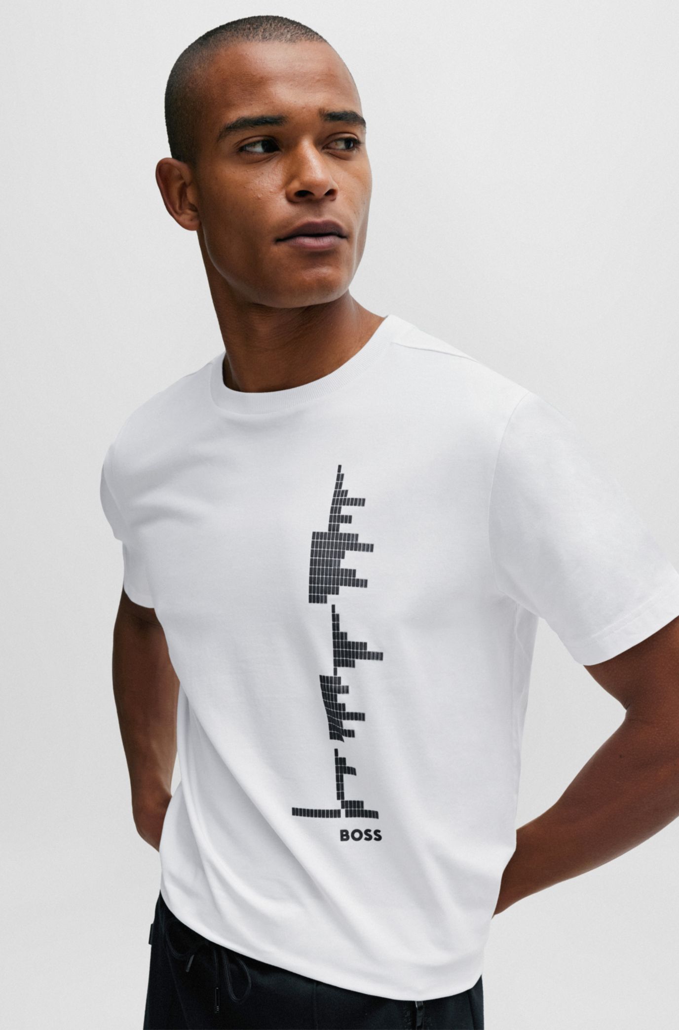 Hugo boss white deals t shirt mens