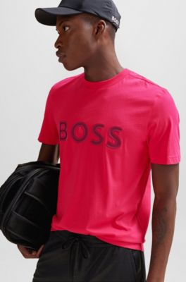 BOSS Cottonjersey regularfit Tshirt with logo print