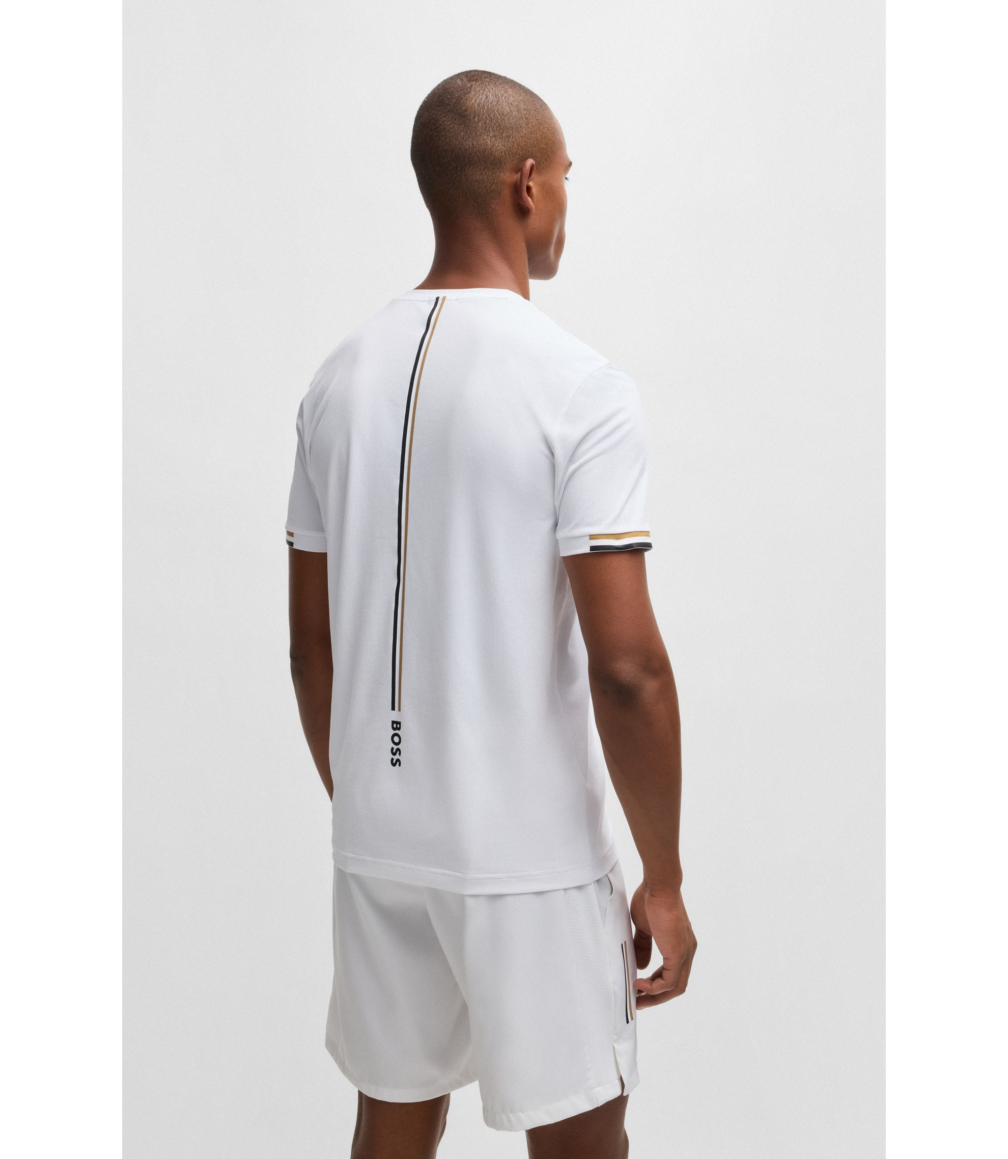 BOSS - BOSS x Matteo Berrettini waffle-fabric T-shirt with