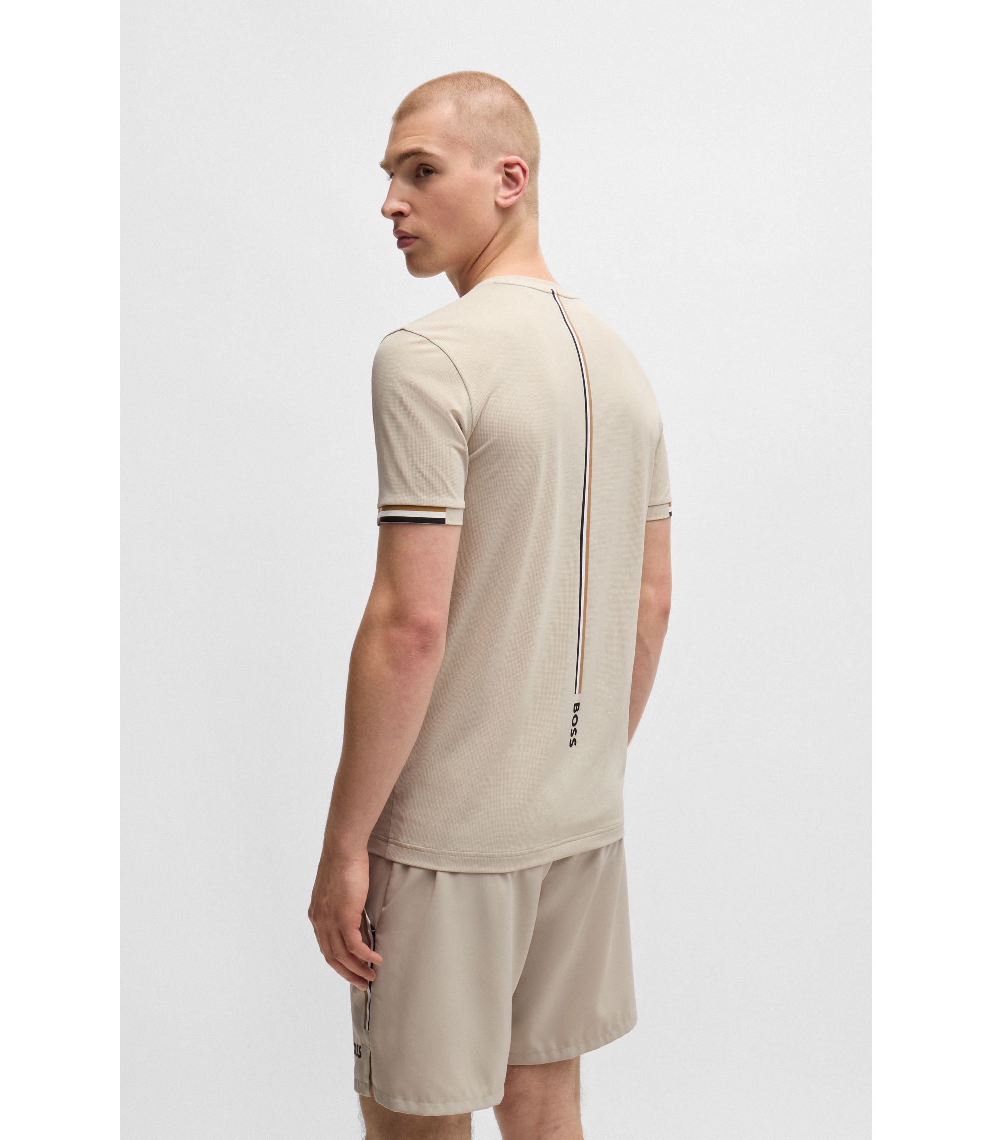 BOSS - BOSS x Matteo Berrettini waffle-fabric T-shirt with