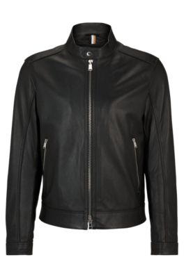 Boss men's leather jacket sale hotsell