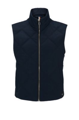 Quilted body warmer with zip pockets - peach