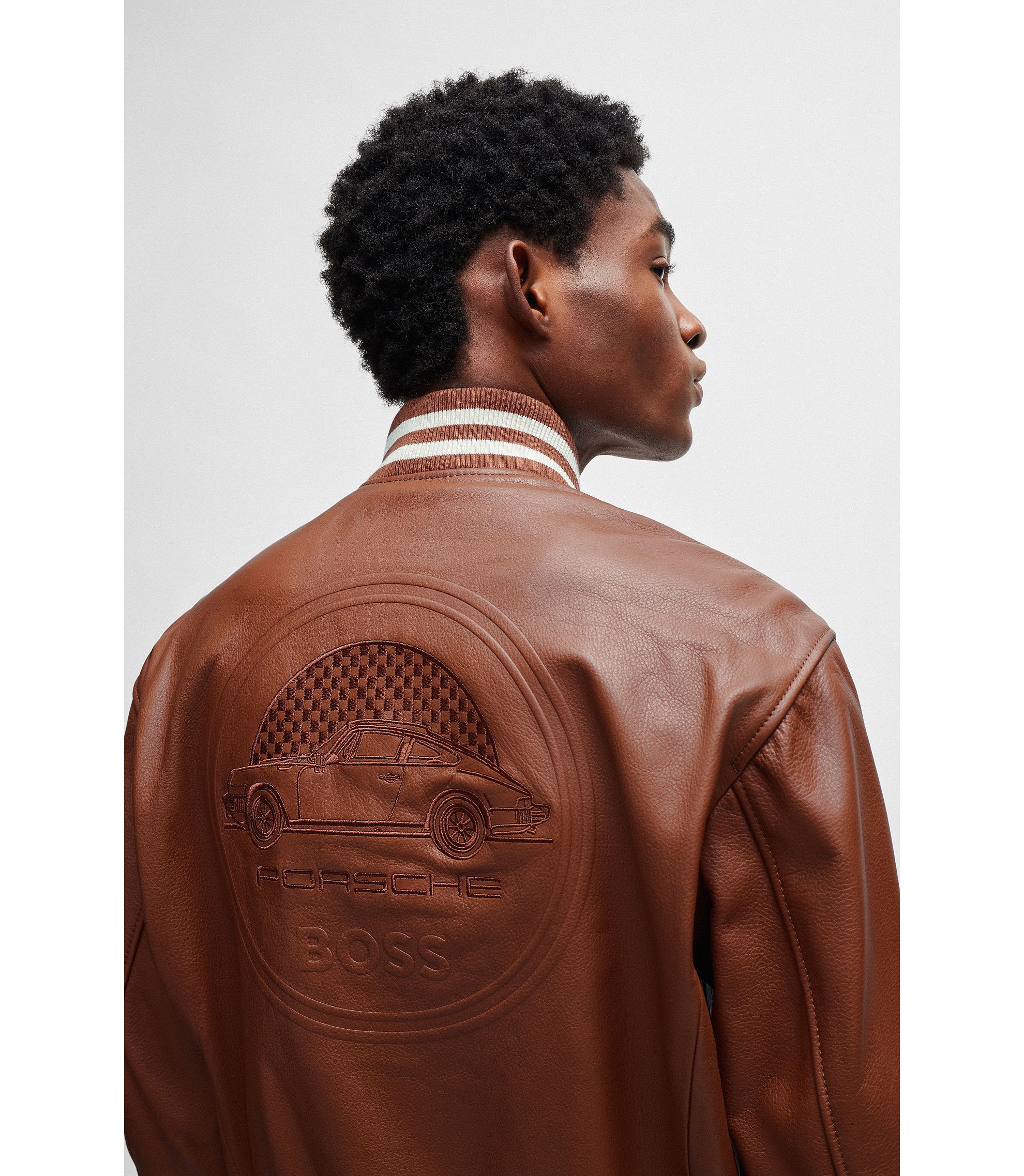 BOSS - Porsche x BOSS leather jacket with special branding BOSS - Porsche x BOSS leather jacket with special branding