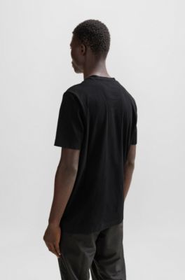 T-shirt en jersey de coton &agrave; logo hologramme r&eacute;fl&eacute;chissant d&eacute;coratif, Noir