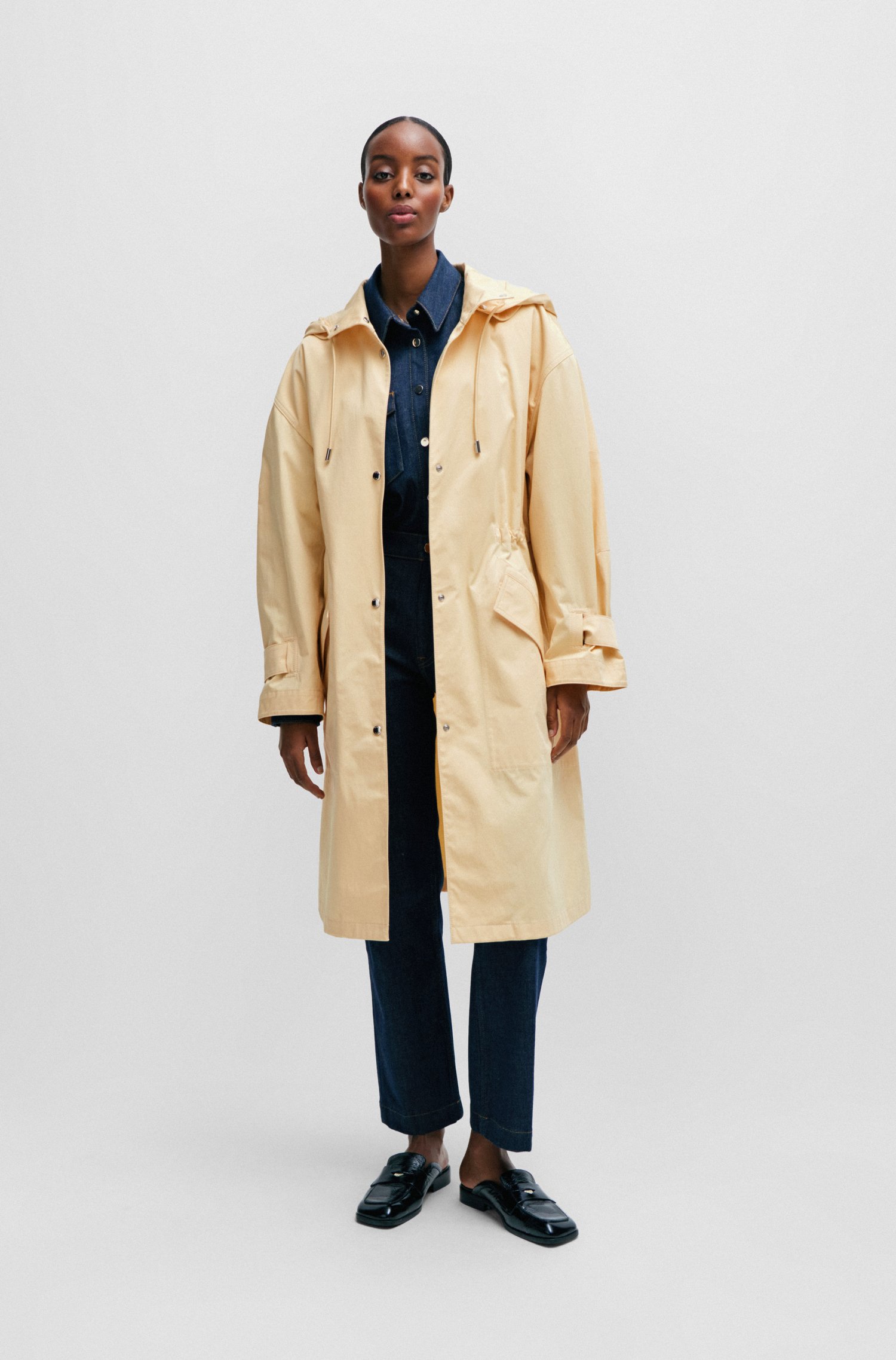 Water-repellent parka jacket cotton twill