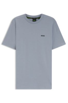 Stretch-cotton T-shirt with logo detail, Dark Grey