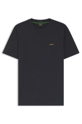 Camiseta de algod&oacute;n el&aacute;stico con detalle de logo, Azul oscuro