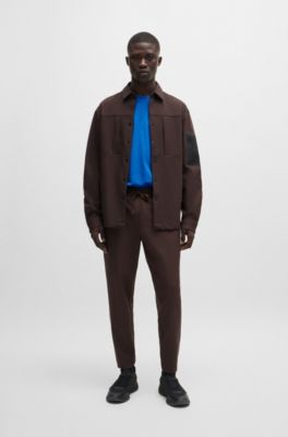 T-shirt en coton stretch avec d&eacute;tail logot&eacute;, bleu clair