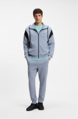 Stretch-cotton T-shirt with logo detail, Light Blue