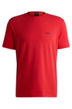 Stretch-cotton regular-fit T-shirt with contrast logo