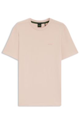 Stretch-cotton T-shirt with logo detail, Light Orange