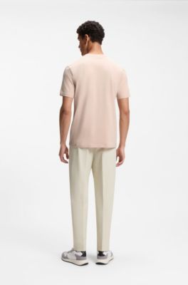 Stretch-cotton T-shirt with logo detail, Light Orange