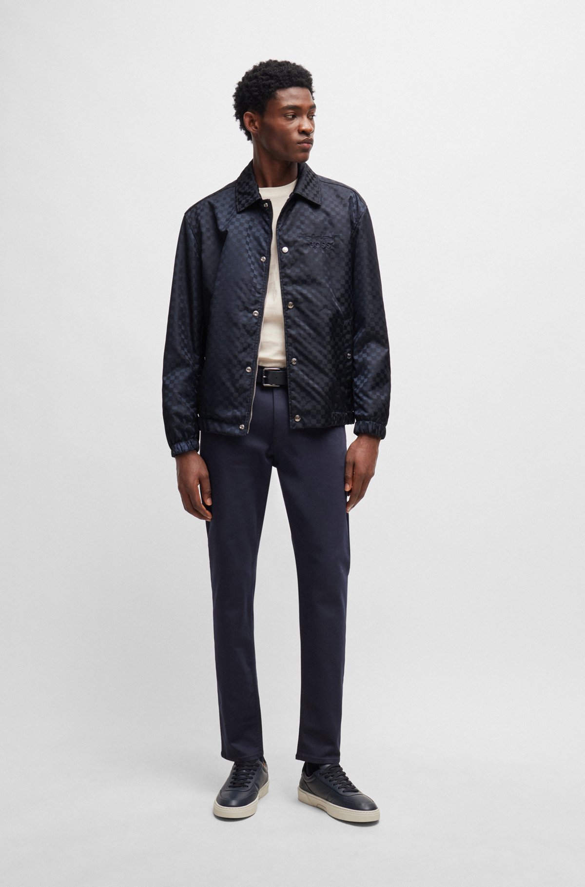 BOSS - Porsche x BOSS jacket in checkerboard jacquard with BOSS - Porsche x BOSS jacket in checkerboard jacquard with