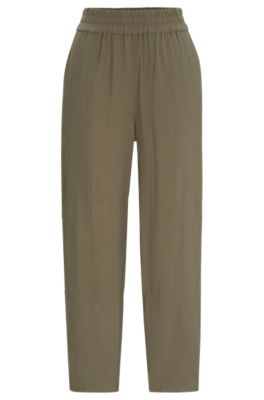 Hugo Boss Regular-fit Trousers With A Tapered Leg In Light Grey