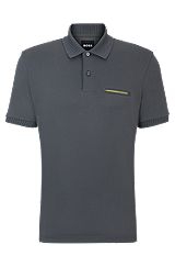 Polo shirt with moisture management, Grey