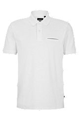 Polo shirt with moisture management, White