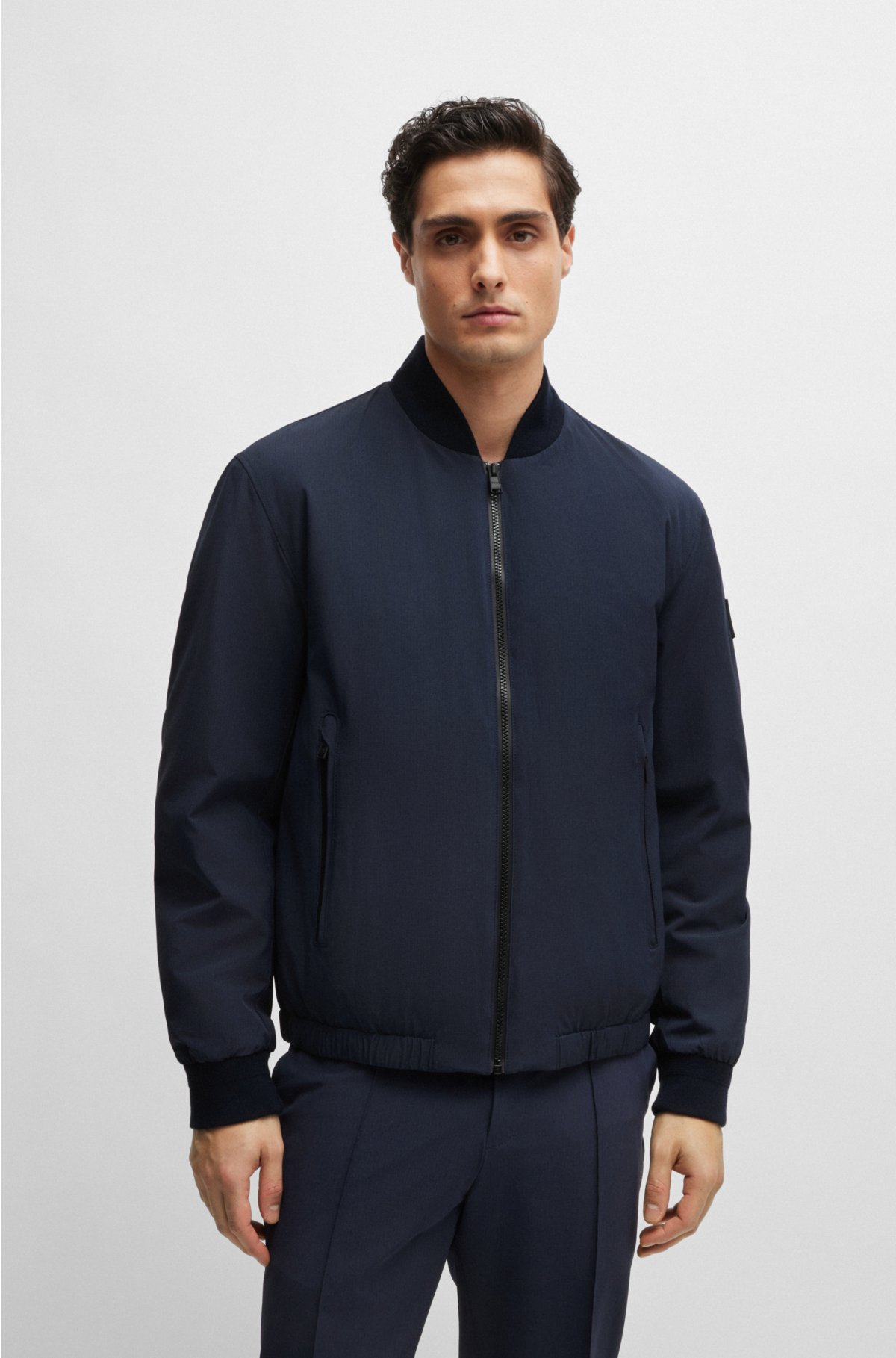 BOSS - Regular-fit jacket in bi-stretch fabric