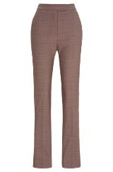 Slim-fit trousers in Italian virgin-wool sharkskin, Patterned